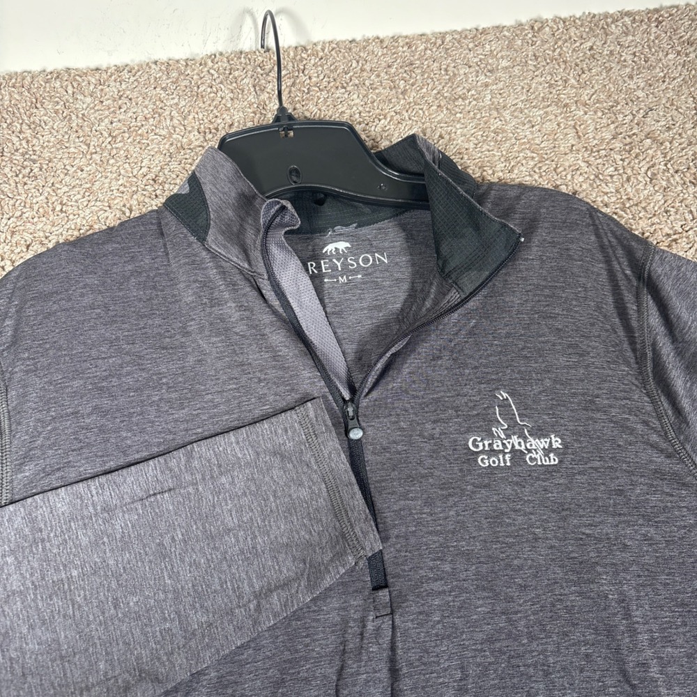 Greyson Grayhawk Golf Club Mens Medium Gray Quarter Zip Pullover Camo Trim